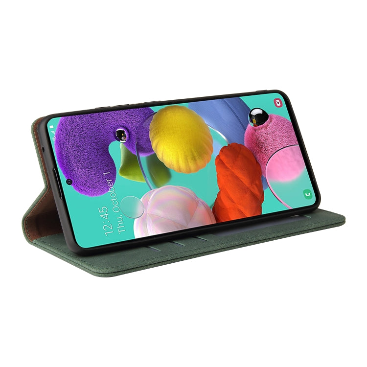 For Samsung Galaxy A51 Simple Suction Closure Horizontal Flip Leather Case with Holder & Card Slot & Wallet
