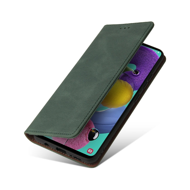 For Samsung Galaxy A51 Simple Suction Closure Horizontal Flip Leather Case with Holder & Card Slot & Wallet