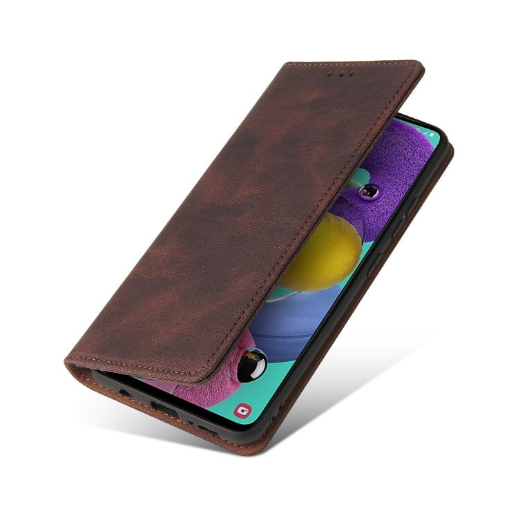For Samsung Galaxy A51 Simple Suction Closure Horizontal Flip Leather Case with Holder & Card Slot & Wallet