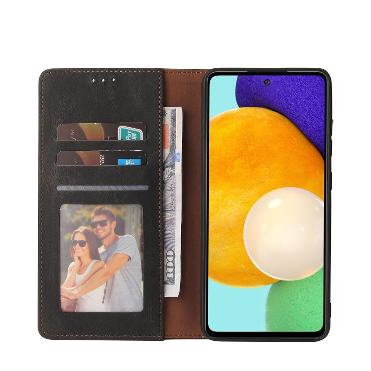 For Samsung Galaxy A52 5G / 4G Simple Suction Closure Horizontal Flip Leather Case with Holder & Card Slot & Wallet