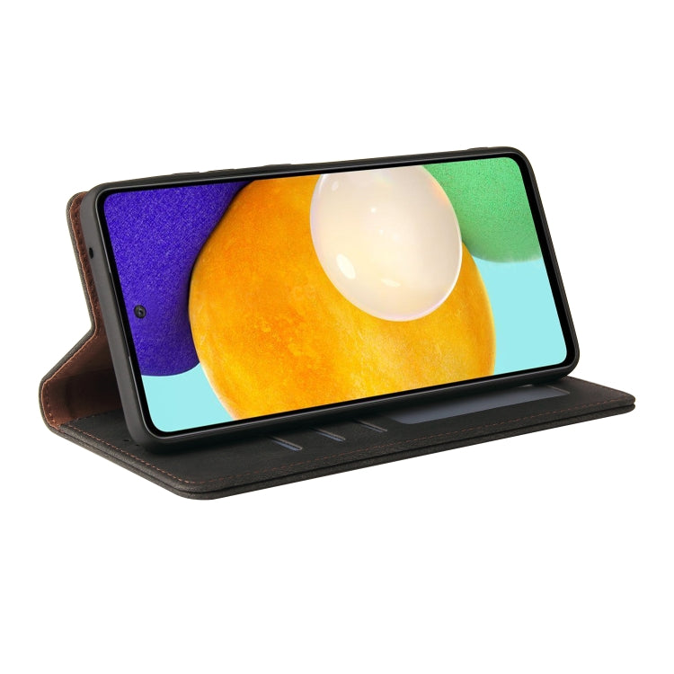 For Samsung Galaxy A52 5G / 4G Simple Suction Closure Horizontal Flip Leather Case with Holder & Card Slot & Wallet