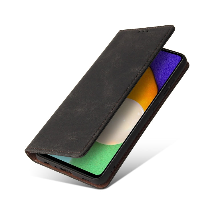 For Samsung Galaxy A52 5G / 4G Simple Suction Closure Horizontal Flip Leather Case with Holder & Card Slot & Wallet