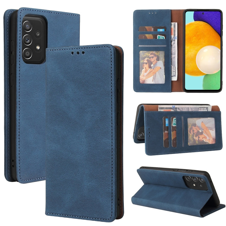 For Samsung Galaxy A52 5G / 4G Simple Suction Closure Horizontal Flip Leather Case with Holder & Card Slot & Wallet