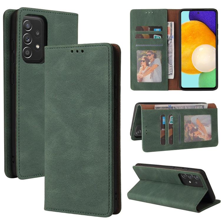 For Samsung Galaxy A52 5G / 4G Simple Suction Closure Horizontal Flip Leather Case with Holder & Card Slot & Wallet