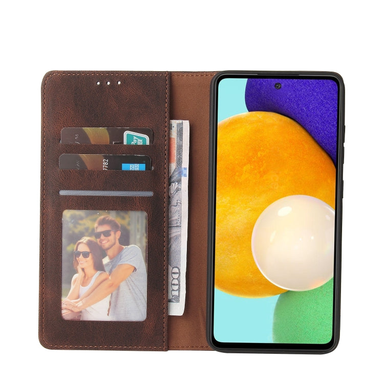 For Samsung Galaxy A52 5G / 4G Simple Suction Closure Horizontal Flip Leather Case with Holder & Card Slot & Wallet