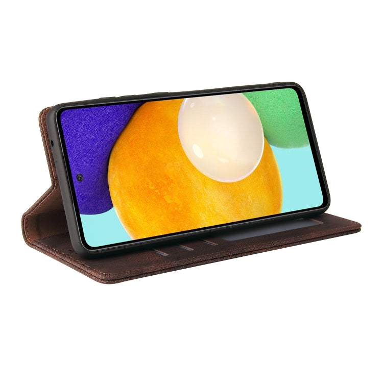 For Samsung Galaxy A52 5G / 4G Simple Suction Closure Horizontal Flip Leather Case with Holder & Card Slot & Wallet