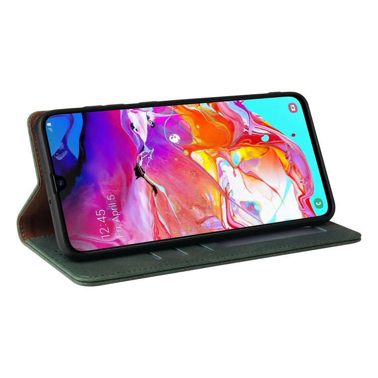 For Samsung Galaxy A70 Simple Suction Closure Horizontal Flip Leather Case with Holder & Card Slot & Wallet