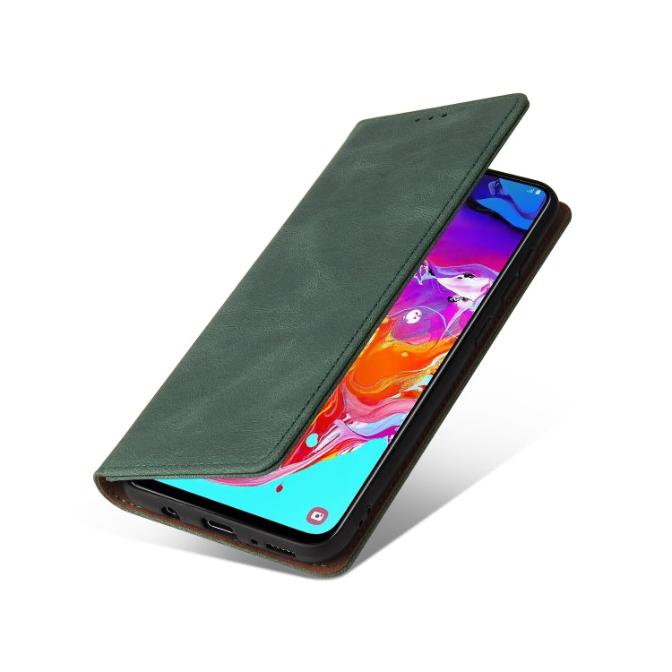 For Samsung Galaxy A70 Simple Suction Closure Horizontal Flip Leather Case with Holder & Card Slot & Wallet