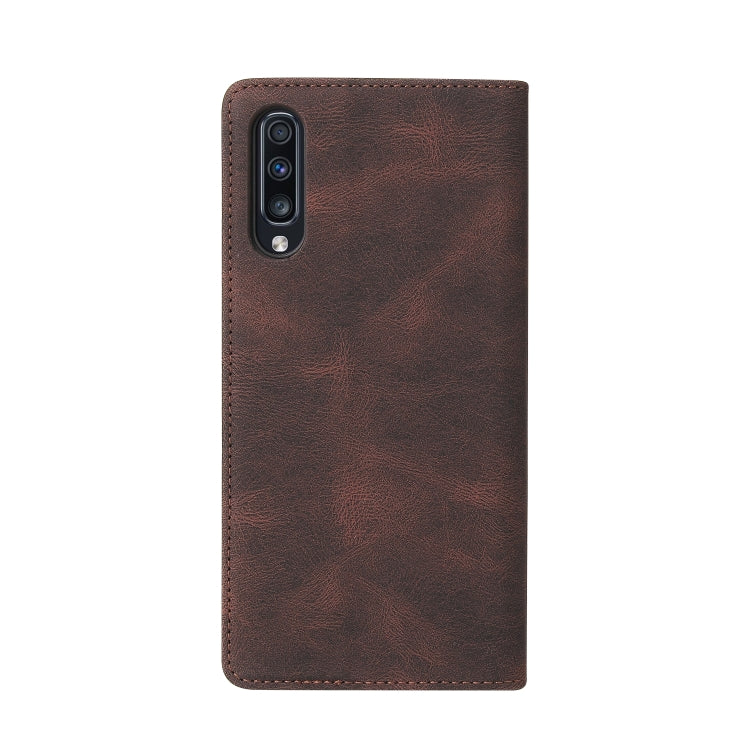 For Samsung Galaxy A70 Simple Suction Closure Horizontal Flip Leather Case with Holder & Card Slot & Wallet