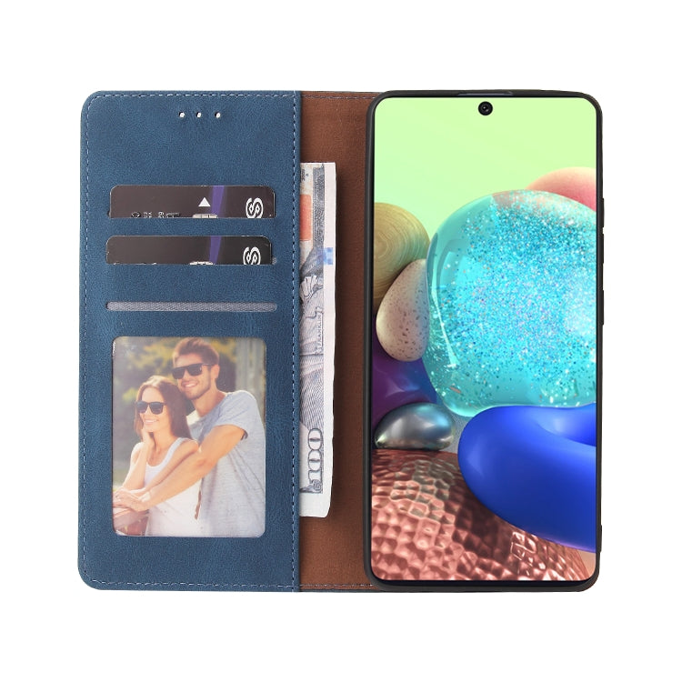 For Samsung Galaxy A71 Simple Suction Closure Horizontal Flip Leather Case with Holder & Card Slot & Wallet