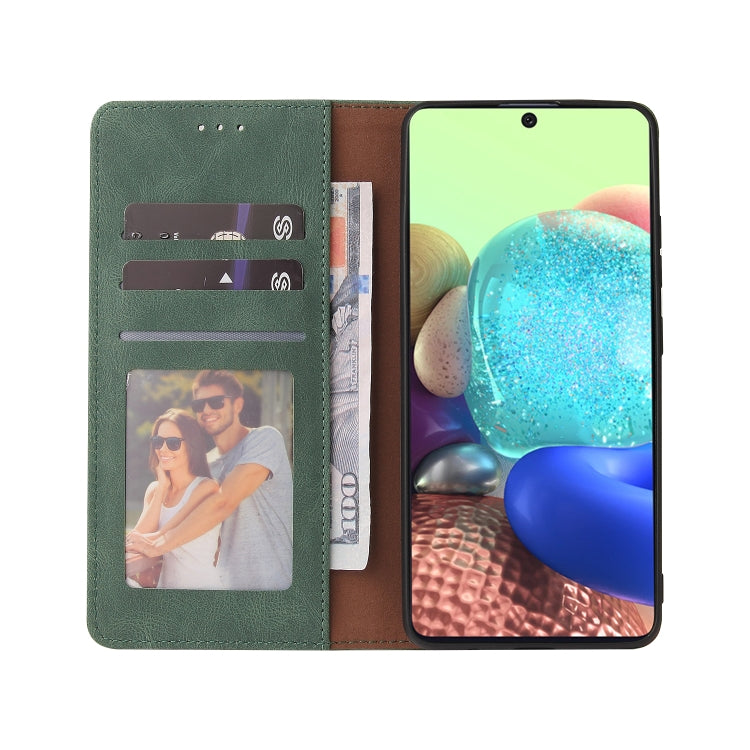 For Samsung Galaxy A71 Simple Suction Closure Horizontal Flip Leather Case with Holder & Card Slot & Wallet