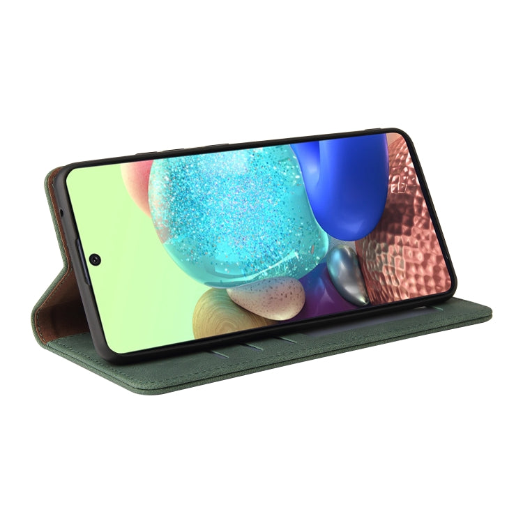 For Samsung Galaxy A71 Simple Suction Closure Horizontal Flip Leather Case with Holder & Card Slot & Wallet