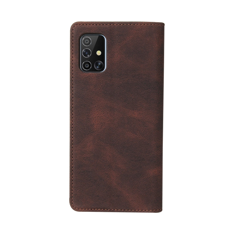 For Samsung Galaxy A71 Simple Suction Closure Horizontal Flip Leather Case with Holder & Card Slot & Wallet