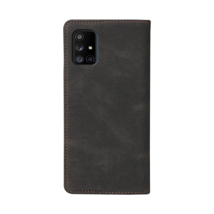 For Samsung Galaxy A71 5G Simple Suction Closure Horizontal Flip Leather Case with Holder & Card Slot & Wallet