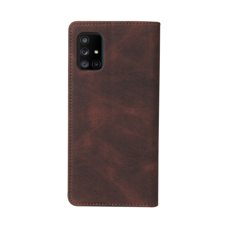 For Samsung Galaxy A71 5G Simple Suction Closure Horizontal Flip Leather Case with Holder & Card Slot & Wallet