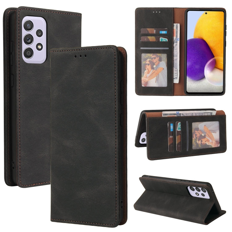For Samsung Galaxy A72 5G / 4G Simple Suction Closure Horizontal Flip Leather Case with Holder & Card Slot & Wallet