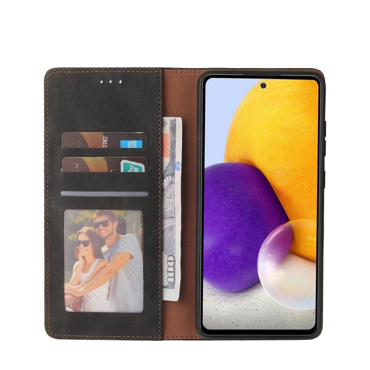 For Samsung Galaxy A72 5G / 4G Simple Suction Closure Horizontal Flip Leather Case with Holder & Card Slot & Wallet