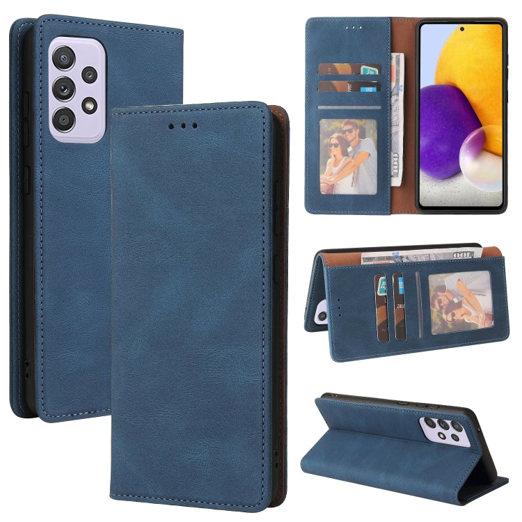 For Samsung Galaxy A72 5G / 4G Simple Suction Closure Horizontal Flip Leather Case with Holder & Card Slot & Wallet