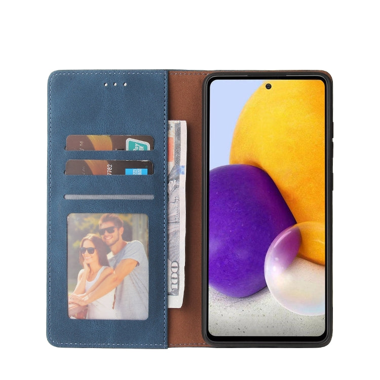 For Samsung Galaxy A72 5G / 4G Simple Suction Closure Horizontal Flip Leather Case with Holder & Card Slot & Wallet