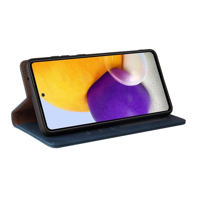 For Samsung Galaxy A72 5G / 4G Simple Suction Closure Horizontal Flip Leather Case with Holder & Card Slot & Wallet