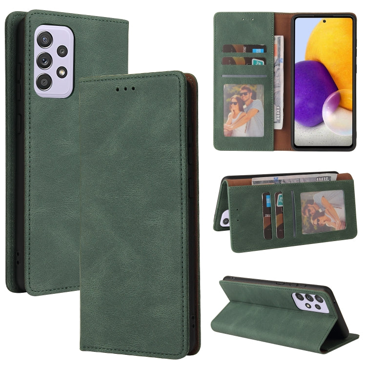 For Samsung Galaxy A72 5G / 4G Simple Suction Closure Horizontal Flip Leather Case with Holder & Card Slot & Wallet