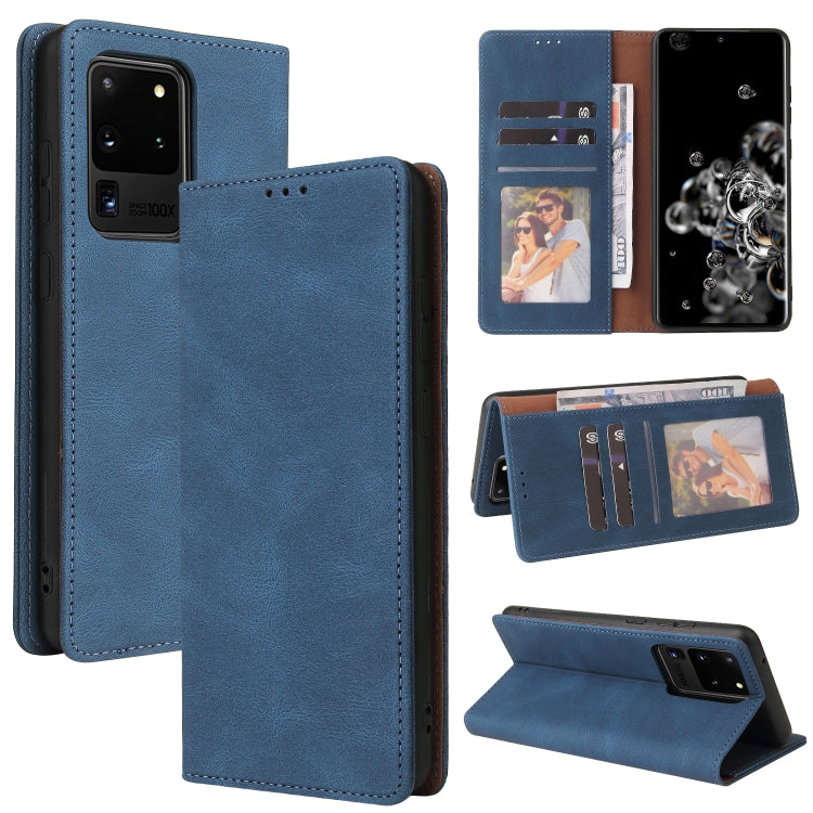 For Samsung Galaxy Note20 Ultra Simple Suction Closure Horizontal Flip Leather Case with Holder & Card Slot & Wallet