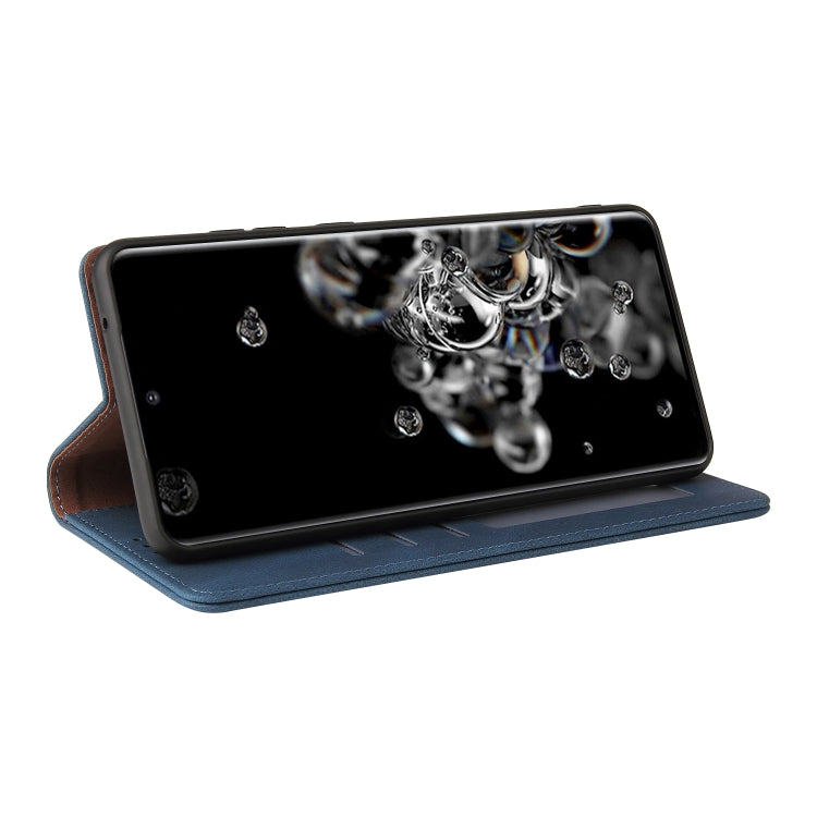 For Samsung Galaxy Note20 Ultra Simple Suction Closure Horizontal Flip Leather Case with Holder & Card Slot & Wallet