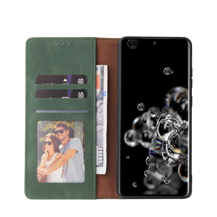 For Samsung Galaxy Note20 Ultra Simple Suction Closure Horizontal Flip Leather Case with Holder & Card Slot & Wallet