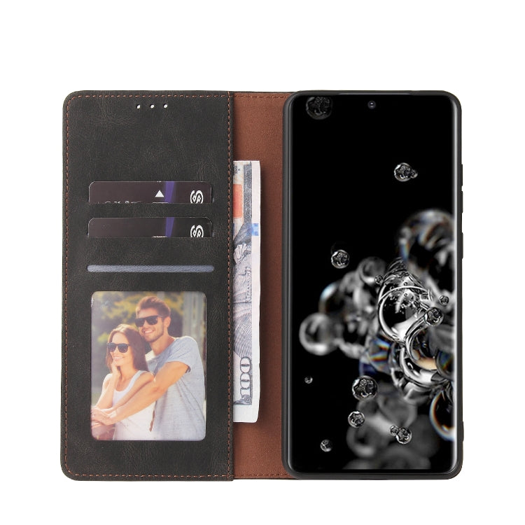 For Samsung Galaxy S20 Ultra Simple Suction Closure Horizontal Flip Leather Case with Holder & Card Slot & Wallet