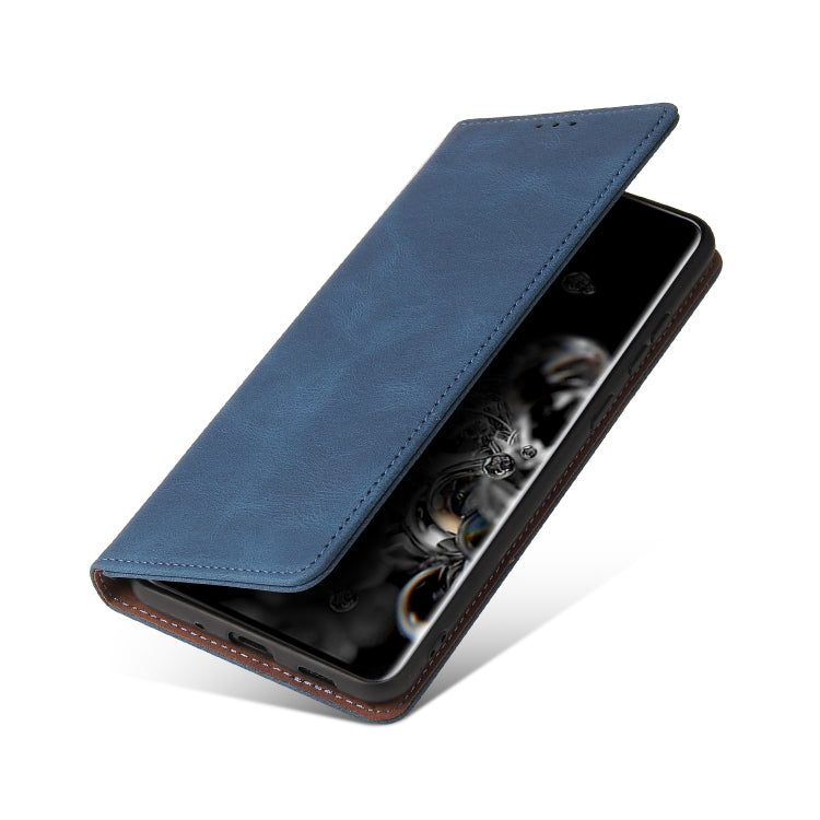For Samsung Galaxy S20 Ultra Simple Suction Closure Horizontal Flip Leather Case with Holder & Card Slot & Wallet