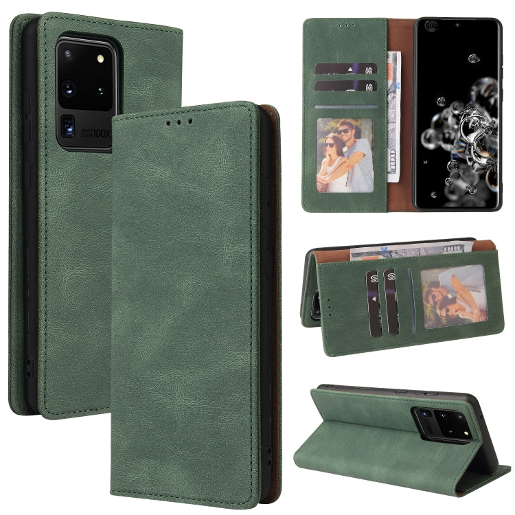 For Samsung Galaxy S20 Ultra Simple Suction Closure Horizontal Flip Leather Case with Holder & Card Slot & Wallet