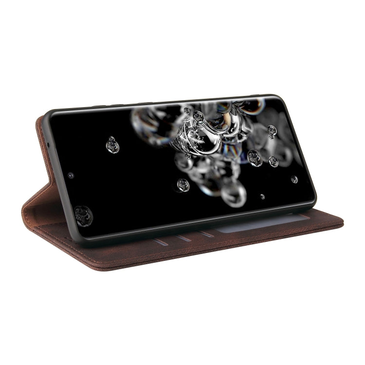 For Samsung Galaxy S20 Ultra Simple Suction Closure Horizontal Flip Leather Case with Holder & Card Slot & Wallet
