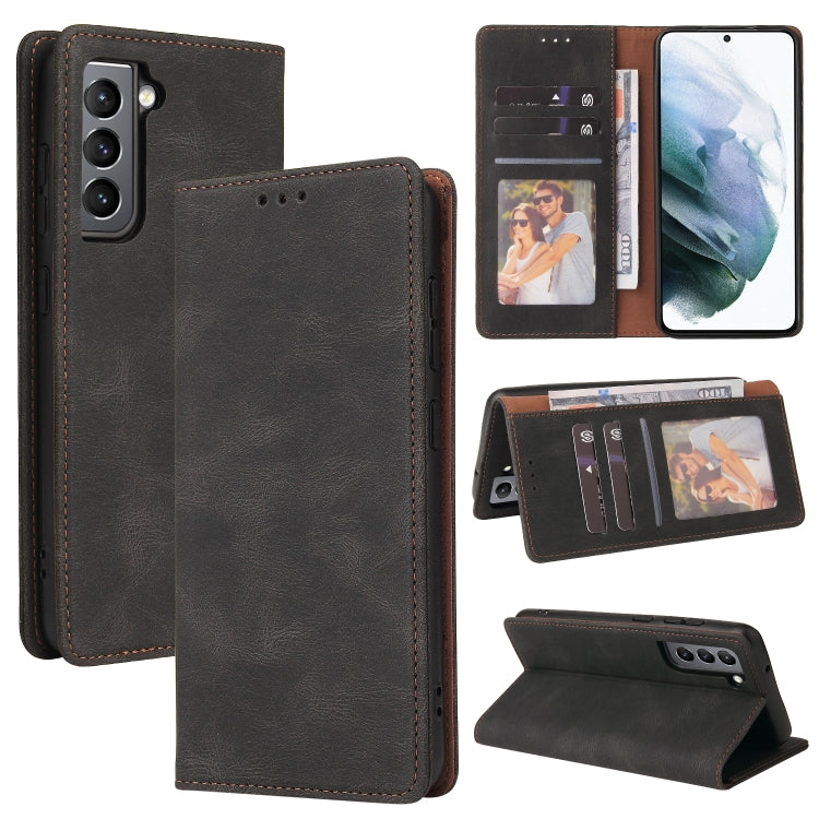 For Samsung Galaxy S21+ 5G Simple Suction Closure Horizontal Flip Leather Case with Holder & Card Slot & Wallet