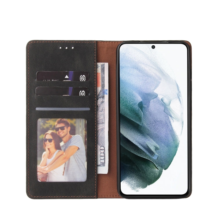 For Samsung Galaxy S21+ 5G Simple Suction Closure Horizontal Flip Leather Case with Holder & Card Slot & Wallet
