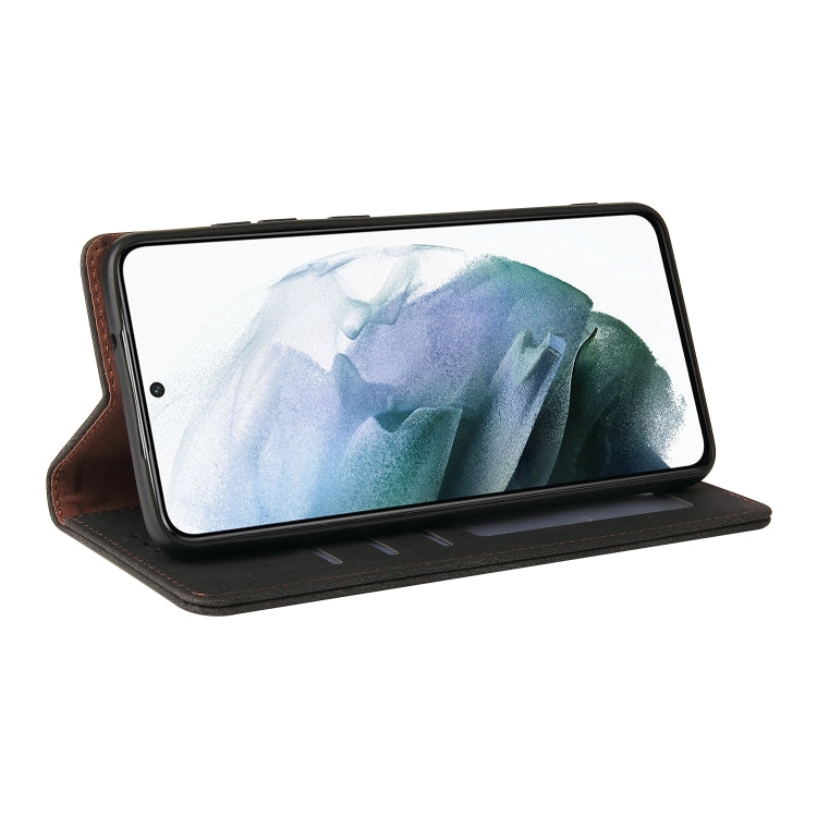 For Samsung Galaxy S21+ 5G Simple Suction Closure Horizontal Flip Leather Case with Holder & Card Slot & Wallet