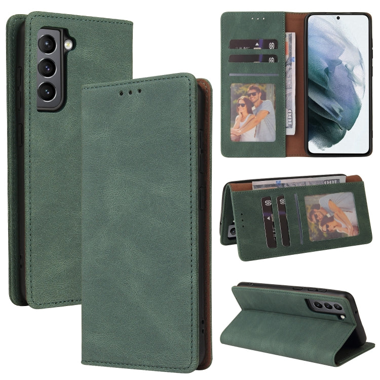 For Samsung Galaxy S21+ 5G Simple Suction Closure Horizontal Flip Leather Case with Holder & Card Slot & Wallet