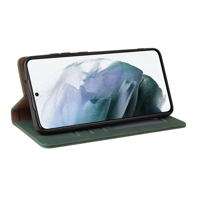 For Samsung Galaxy S21+ 5G Simple Suction Closure Horizontal Flip Leather Case with Holder & Card Slot & Wallet