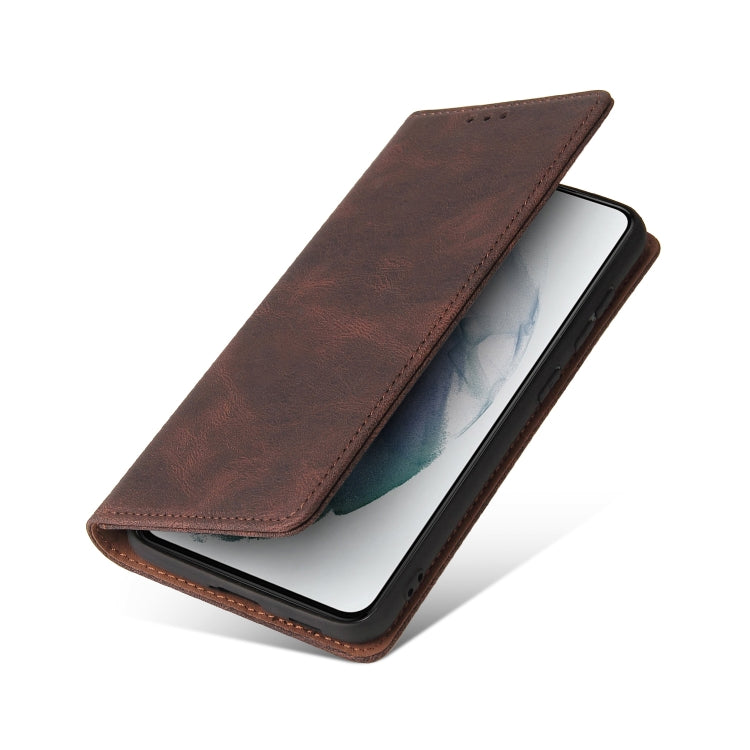 For Samsung Galaxy S21+ 5G Simple Suction Closure Horizontal Flip Leather Case with Holder & Card Slot & Wallet