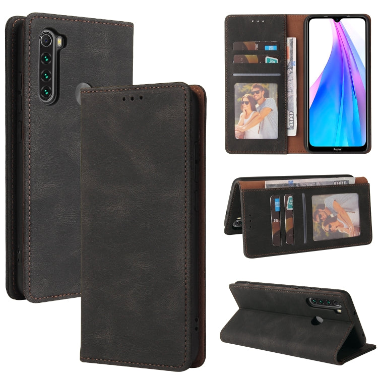 For Xiaomi Redmi Note 8T Simple Suction Closure Horizontal Flip Leather Case with Holder & Card Slot & Wallet