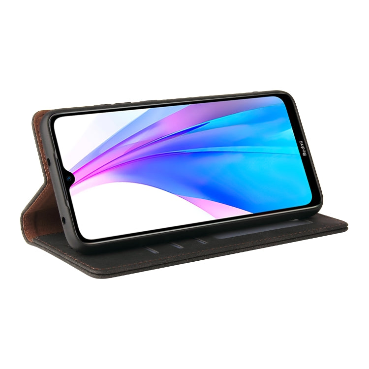 For Xiaomi Redmi Note 8T Simple Suction Closure Horizontal Flip Leather Case with Holder & Card Slot & Wallet