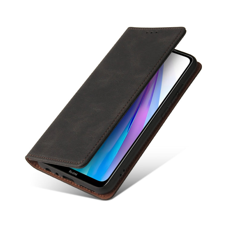 For Xiaomi Redmi Note 8T Simple Suction Closure Horizontal Flip Leather Case with Holder & Card Slot & Wallet