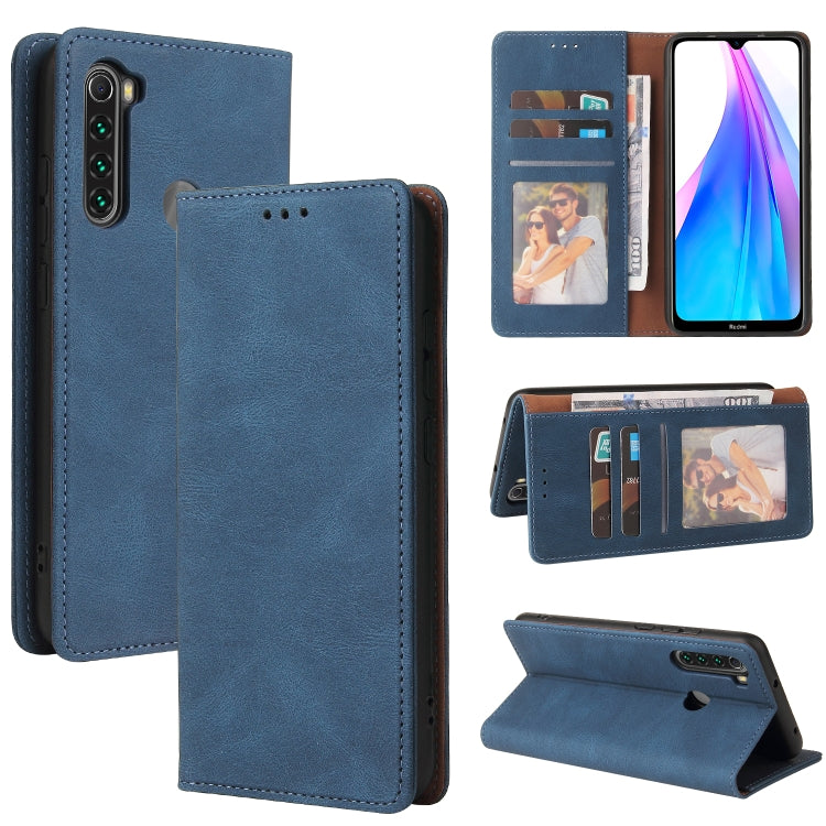 For Xiaomi Redmi Note 8T Simple Suction Closure Horizontal Flip Leather Case with Holder & Card Slot & Wallet