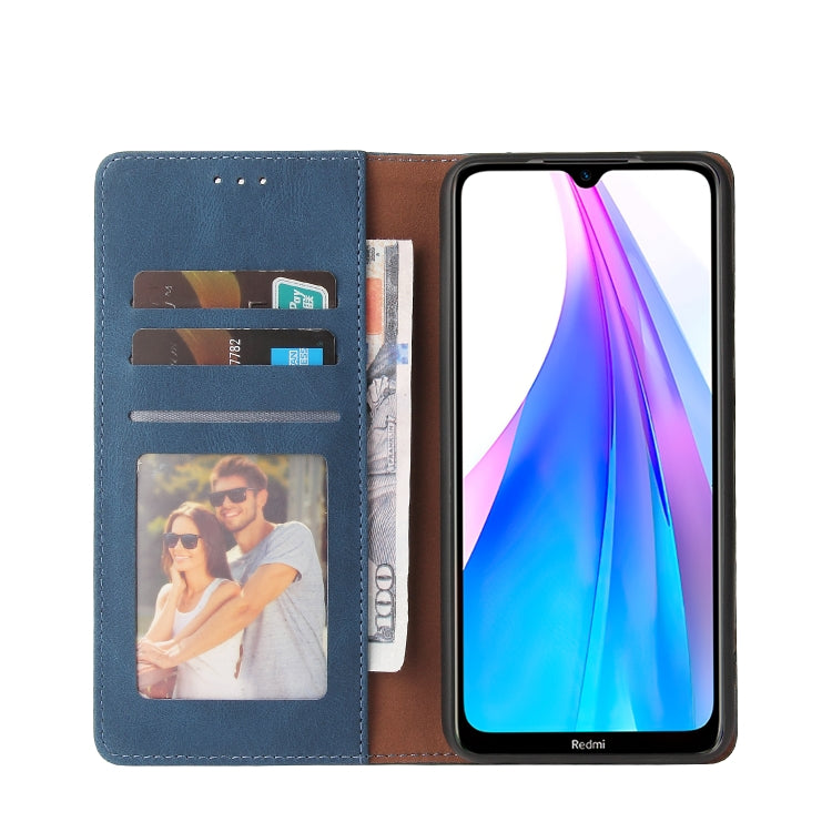 For Xiaomi Redmi Note 8T Simple Suction Closure Horizontal Flip Leather Case with Holder & Card Slot & Wallet