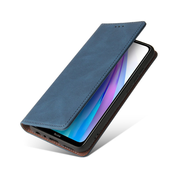For Xiaomi Redmi Note 8T Simple Suction Closure Horizontal Flip Leather Case with Holder & Card Slot & Wallet