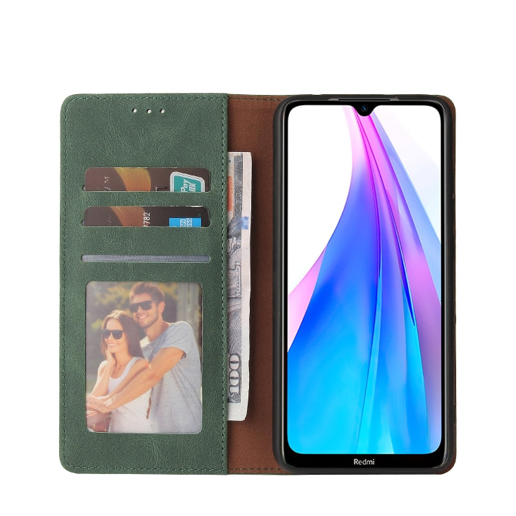 For Xiaomi Redmi Note 8T Simple Suction Closure Horizontal Flip Leather Case with Holder & Card Slot & Wallet