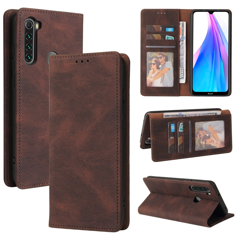 For Xiaomi Redmi Note 8T Simple Suction Closure Horizontal Flip Leather Case with Holder & Card Slot & Wallet