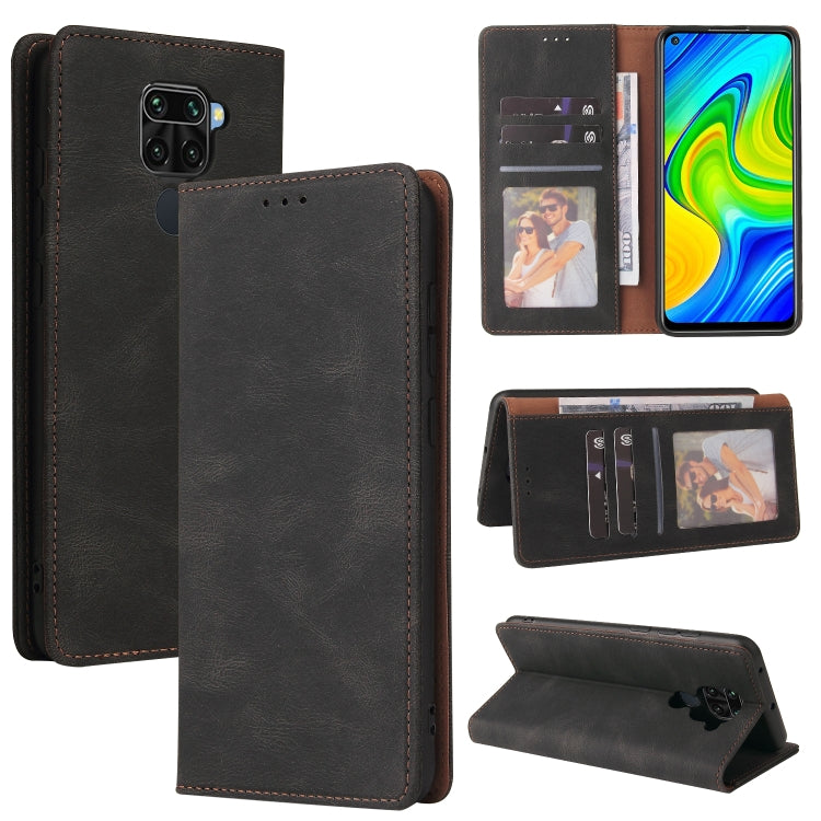 For Xiaomi Redmi Note 9 / 10X 4G Simple Suction Closure Horizontal Flip Leather Case with Holder & Card Slot & Wallet