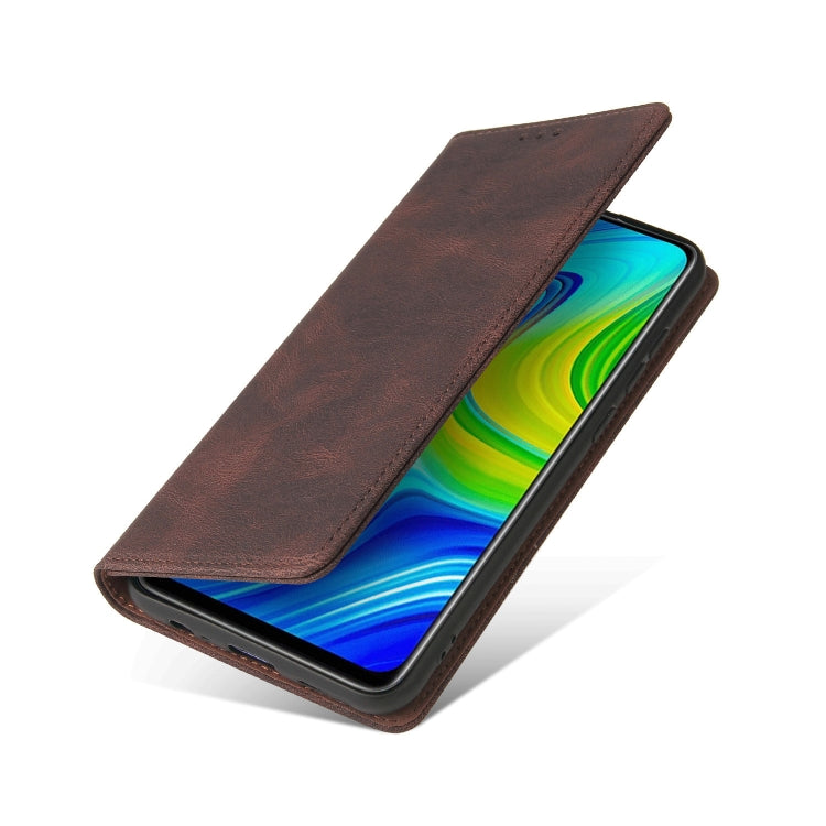 For Xiaomi Redmi Note 9 / 10X 4G Simple Suction Closure Horizontal Flip Leather Case with Holder & Card Slot & Wallet