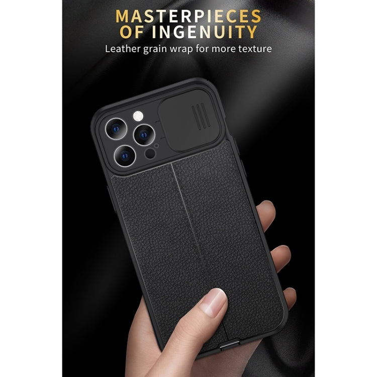 For iPhone 13 mini Litchi Texture Sliding Camshield TPU Protective Case