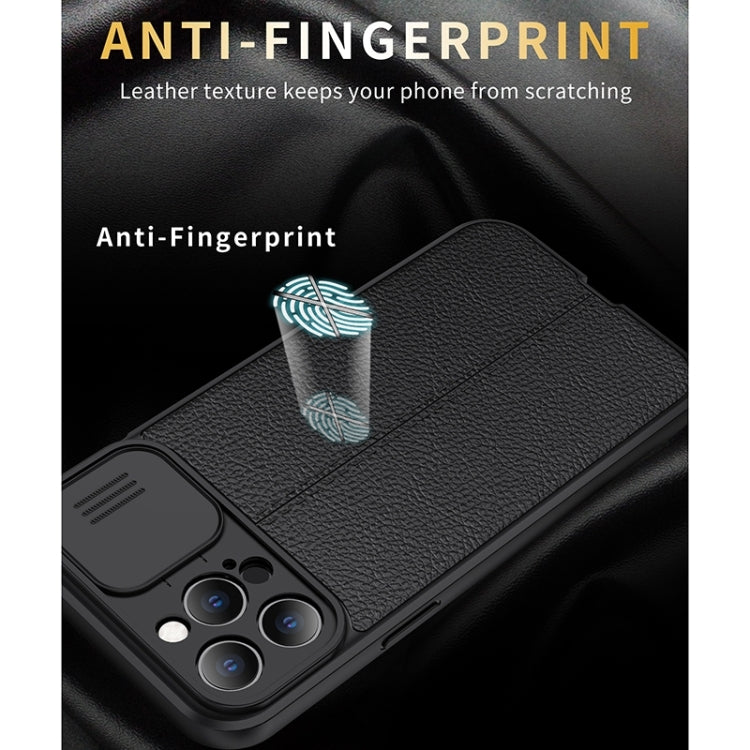 For iPhone 13 Pro Litchi Texture Sliding Camshield TPU Protective Case